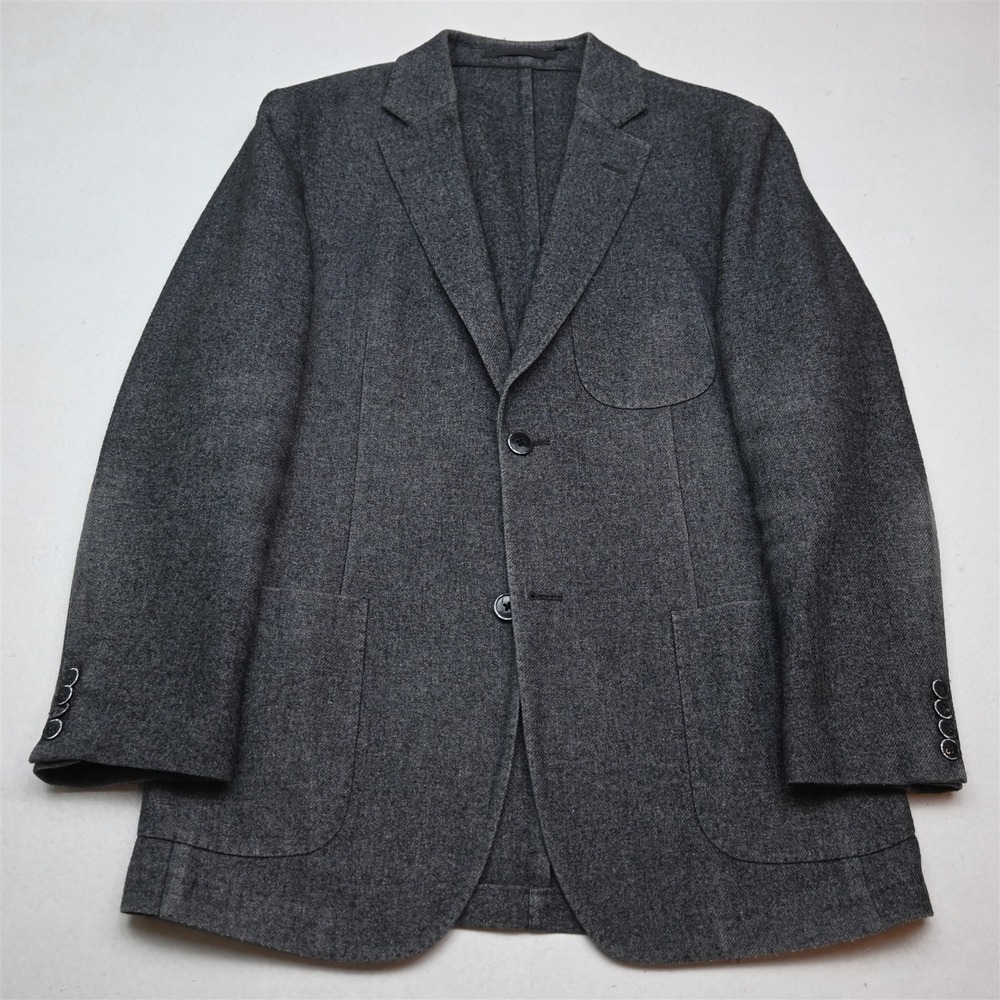 Abito 38R Gray Flannel Wool Masi Unstructured Mens Blazer Suit Jacket Sport Coat